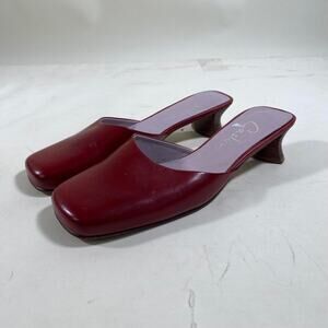 Vintage burgundy leather square heels